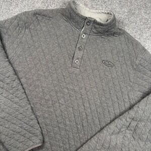 Drake Clothing Company Quilted Pullover Mens 3XL Gray Button Neck DS2060-CAB-6